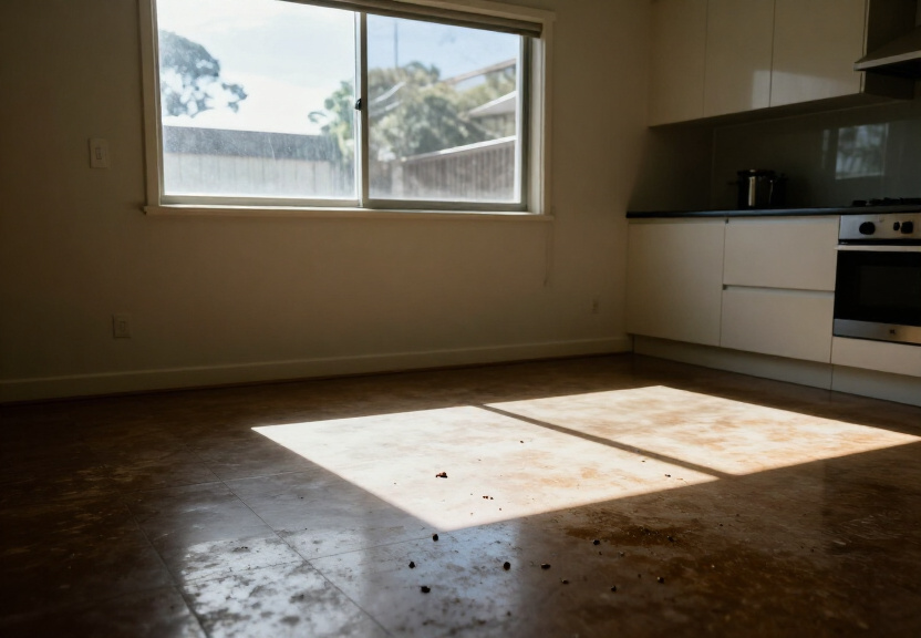 Rodent infestation in a Grose Vale shed before treatment